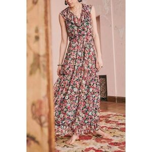 Sézane Maxi Floral Sleeveless Georgia Dress